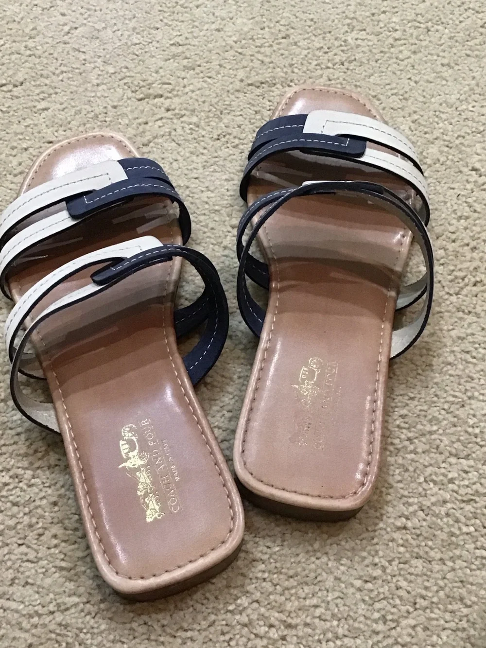 Coach and Four Tan Leather Sandals Sz 9